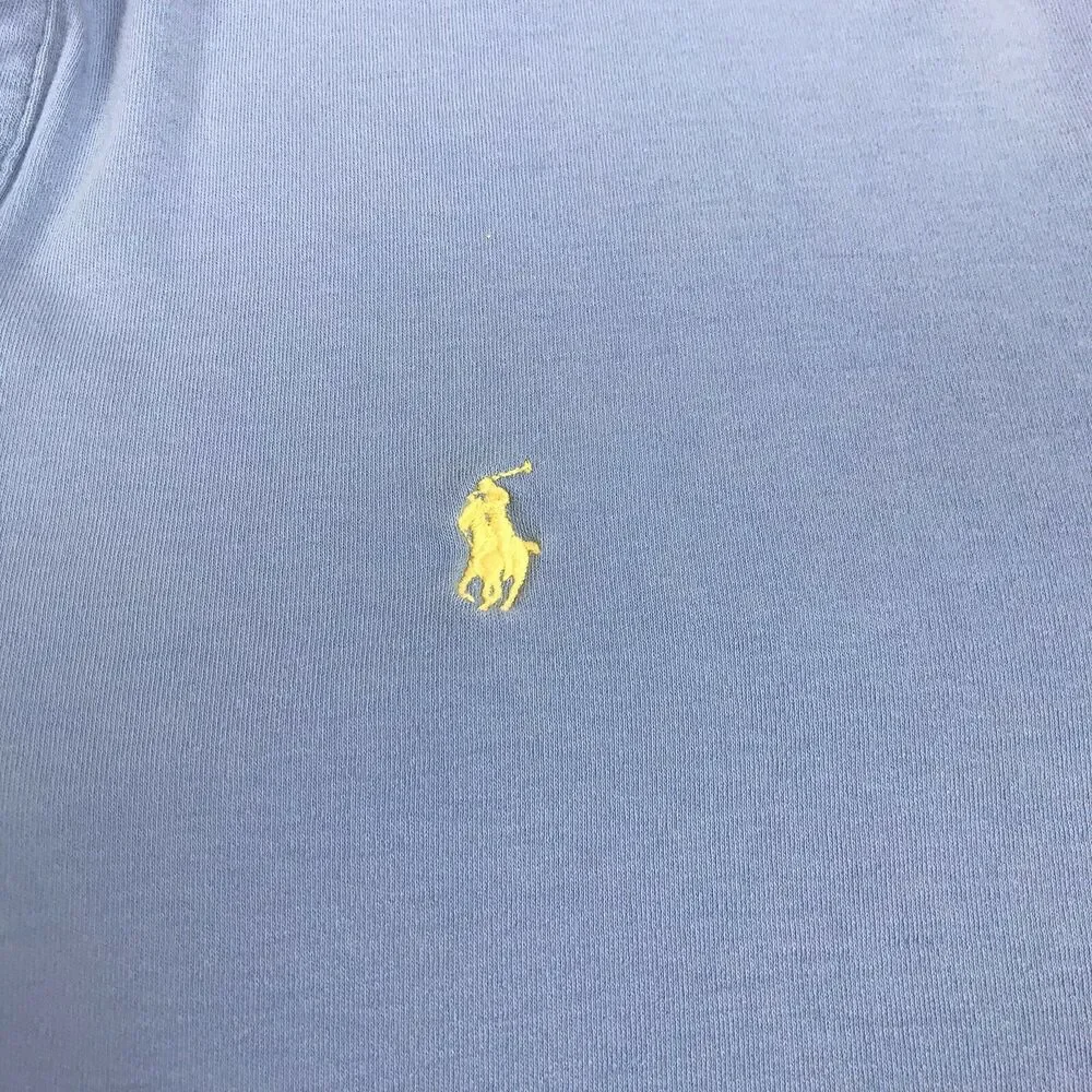 Vintage RALPH LAUREN MENS POLO SHIRT‎ SIZE L LARGE Blue SHORT SLEEVE 100% COTTON